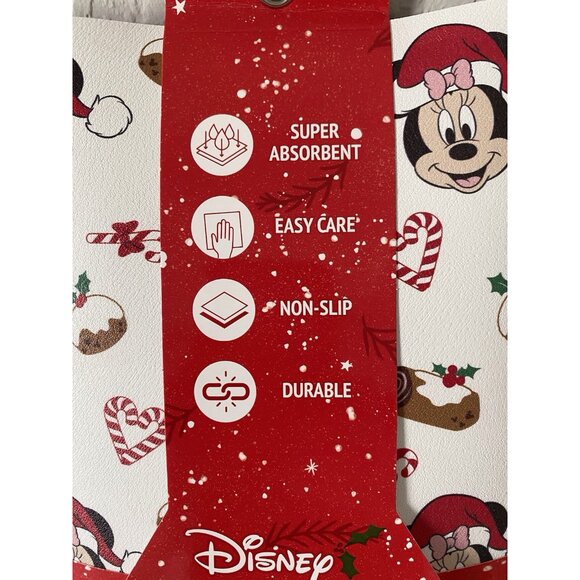 Disney Mickey Minnie QUICK DRYING RUBBER Kitchen Mat Christmas Santa 18 X 24” - Picture 2 of 14